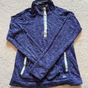 Avalanche Women’s Quarter Snap Button Pullover Purple Marled Knit Size Small